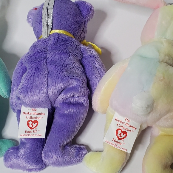 Lot ofTy Basket Beanies Collection Set of 4 - Eggs 3, Hippie, Nibbles, Hippity - Picture 5 of 7